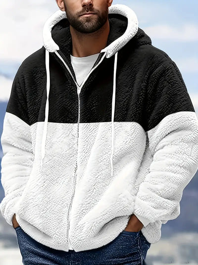 Reigavia | Herren-Sherpa-Fleece-Kapuzenjacke - Casual Polyester