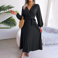 Monique - Elegantes Plisseekleid – Schwarz