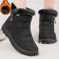 Klephira | Wasserdichte Winter-Schneestiefel für Damen - mit kuscheligem Fleece gefüttert – Schwarz