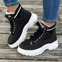 Ellanix | Modische Freizeitstiefel für Frauen - runde Spitze – Schwarz