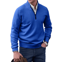Tim | Hochkragen-Pullover mit Reißverschluss – Blau