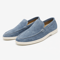 Lynor - Samtige Slipper – Blau-Grau