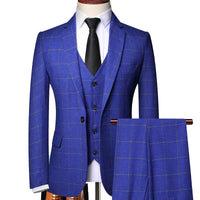 Herren Anzug dreiteilig | Klassischer Aufbau mit klarer Form – Blau