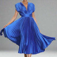 Penelope | Premium Elegantes Midi-Kleid – Blau