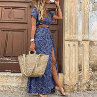 Zoe | Elegantes und fließendes Boho-Kleid für Frauen – Blau