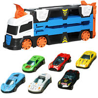 MechTrack – Vielseitiger Transformator-Lkw mit Rennstrecke – Blau