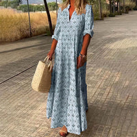 Damen Fließendes Leichtes Ibiza Kleid | Maxi – Blau