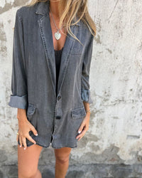 Marjolein™ | Lässiger Jeansblazer – Grau