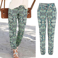 FRIDA - Bedruckte Boho-Hose – Grün