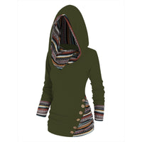 Saymera | Lässiger Tribal-Kapuzenpullover – Grün