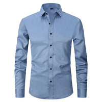 ASGER - KNITTERFREIES HEMD – Blau