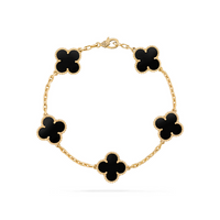 Sommerliches Klee Armband | Bringt Glück und Positive Energie mit Stil – Schwarz