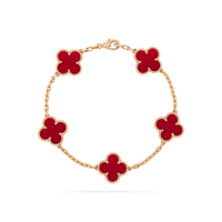 Sommerliches Klee Armband | Bringt Glück und Positive Energie mit Stil – Rot