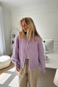 Karis | Lässige Damen-Strickjacke – Flieder