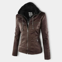 Heidi-Mode | Damen Lederjacke Mit Kapuze – Schwarz