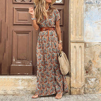 Zoe | Elegantes und fließendes Boho-Kleid für Frauen – Braun