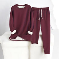 PAULA - THERMO FLEECE SET – Rotwein