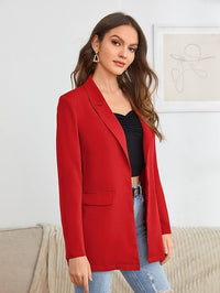 Blazer für Damen – Eleganter langer Sommerblazer für Damen – Rot