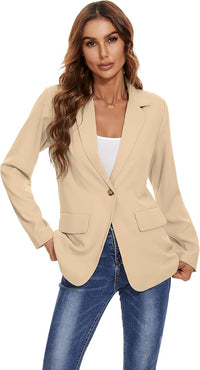 Blazer für Damen – Eleganter langer Sommerblazer für Damen – Beige