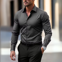 Hemd für Herren - Slim Fit Sommer-Businesshemd mit Stretch – Grau