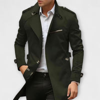Nadiem – Handgefertigte Trenchjacke – Grün