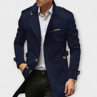 Nadiem – Handgefertigte Trenchjacke – Blau
