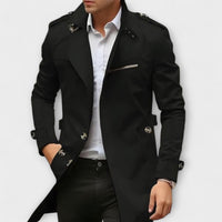 Nadiem – Handgefertigte Trenchjacke – Schwarz