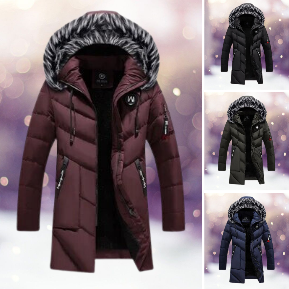 Yievelle | Pelzkragen Thermoparka Windjacke