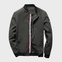 Herren Lässige Bomber Langarm Jacke | Reißverschluss – Grau