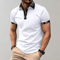 Poloshirt für Herren - Polo mit tropischem Print für den Sommer 2024 – Weiß