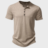 T-Shirt für Herren - Lässiges V-Ausschnitt Sommer T-Shirt für Herren – Khaki