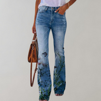 Blaire | Jeans mit hoher Taille und Schlag – Butterflies