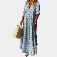 Cristina | Elegantes und bequemes fließendes Kleid für Frauen – Blau