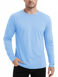 Teraxo | Atmungsaktives Langarmshirt für Herren Winter – Hellblau