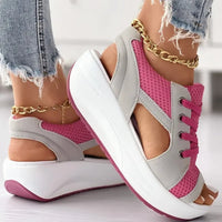 Sandaletten für Damen - Bequeme Schnürsandalen für den Sommer 2024 – Rosa