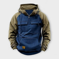 Sheldon – Lässiger Langarm Kapuzenpullover Mit Fronttasche – Blau