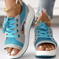 Sandaletten für Damen - Bequeme Schnürsandalen für den Sommer 2024 – Blau