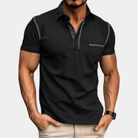 Poloshirt für Herren - Stilvolles Poloshirt mit kurzen Ärmeln für den Sommer – Schwarz