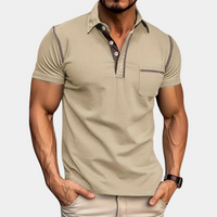 Poloshirt für Herren - Stilvolles Poloshirt mit kurzen Ärmeln für den Sommer – Khaki