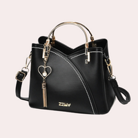 Stilvolle Damenhandtasche | Abnehmbarer Schultergurt – Schwarz