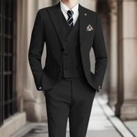3-teiliger Slim Fit Hochzeitsgastanzug Für Herren | Elegant – Schwarz
