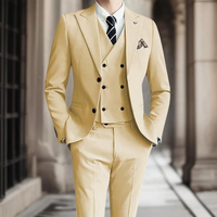 3-teiliger Slim Fit Hochzeitsgastanzug Für Herren | Elegant – Sekt
