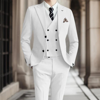 3-teiliger Slim Fit Hochzeitsgastanzug Für Herren | Elegant – Weiß
