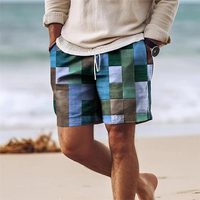 Sommershorts Mit Geometrischem Print Für Herren | Mehrfarbig – Blau