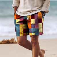 Sommershorts Mit Geometrischem Print Für Herren | Mehrfarbig – Orange