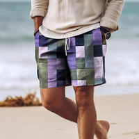 Sommershorts Mit Geometrischem Print Für Herren | Mehrfarbig – Lila