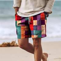Sommershorts Mit Geometrischem Print Für Herren | Mehrfarbig – Rot