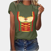 Damen T-Shirt mit Oktoberfest-Bedrucken | Kurzarm – Dunkelgrün
