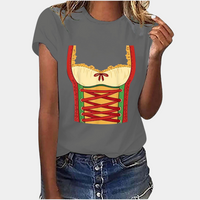 Damen Kurzarm Bedrucken T-Shirt | Oktoberfest – Grau