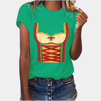 Damen Kurzarm Bedrucken T-Shirt | Oktoberfest – Grün